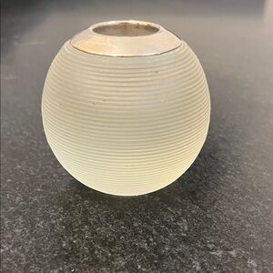Vintage Round Ribbed Glass Match Striker